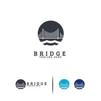 elegante puente edificio logo diseños concepto vector