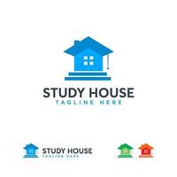 Study House Logo designs concept vector, Education House logo template vector