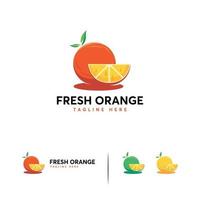 vector de concepto de diseños de logotipo naranja fresco, plantilla de logotipo naranja