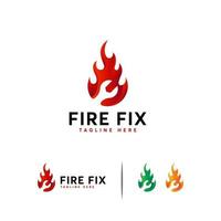 Fire Fix logo designs concept vector, Fast Service logo template vector