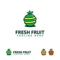 vector de diseños de logotipo de fruta fresca, plantilla de logotipo de jugo