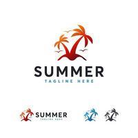 Summer Logo on island, Great Travel logo designs concept vector