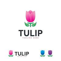 Plantilla de diseños de logotipo de flor de tulipán de belleza, símbolo de logotipo de cuidado de la piel, logotipo de belleza vector