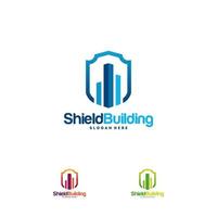 set of Building Shield Logo designs concept vector, Home Secure logo template symbol vector