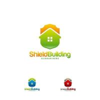 set of Building Shield Logo designs concept vector, Home Secure logo template symbol vector