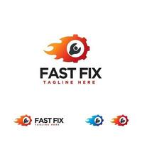 Fast Fix logo designs concept vector, Fire Fix Wrench logo symbol, vector