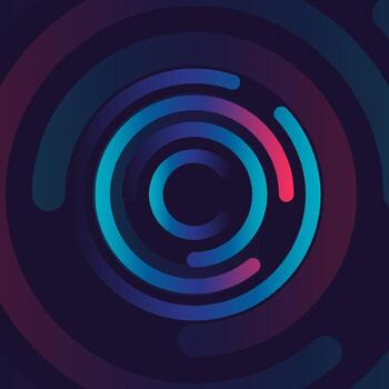 diseño de icono de conexión creativa. datos de red circular. conexión de línea y punto de estructura geométrica. ilustración vectorial vector