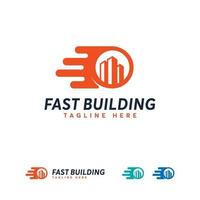 Fast Building logo designs template, Architecture logo designs vector