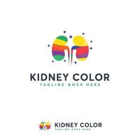 Kidney color logo designs concept vector, Colorful Kidney logo, Kidney Care logo template vector