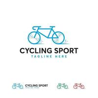 Plantilla de diseños de logotipo de deporte de ciclismo, plantilla de logotipo de bicicleta rápida