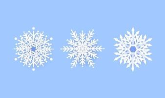Snowflake winter set icon design on blue background. Vector illustration