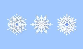 Snowflake winter set icon design on blue background. Vector illustration