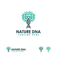 Design Medical DNA Helix Logo Template, Nature DNA logo template vector