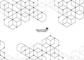 Abstract boxes background. Modern technology with square mesh. Geometric on white background with lines. Cube cell. Vector illustration