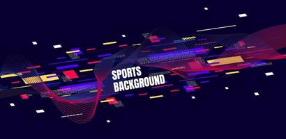 Abstract colorful art for sports background. Dynamic particles. Modern science and technology element with line design. Vector illustration