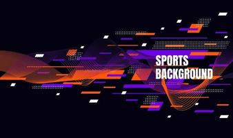 Abstract colorful art for sports background. Dynamic particles. Modern science and technology element with line design. Vector illustration