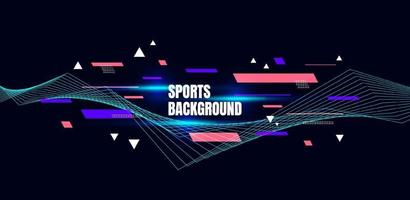 Abstract colorful art for sports background. Dynamic particles. Modern science and technology element with line design. Vector illustration