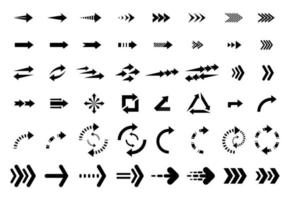 Set of black flat arrows icon collection design. Vector background