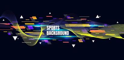 Abstract colorful art for sports background. Dynamic particles. Modern science and technology element with line design. Vector illustration