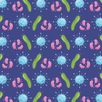 bacteria and virus pattern background vector