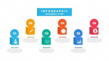 infografía con cuadros 3d con iconos de planificación empresarial vector