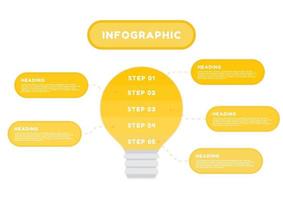 Infographic light bulb with fact bubbles vector