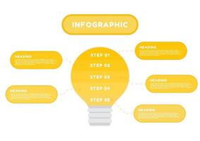 bombilla de infografía con burbujas de hecho vector