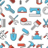 Pattern seamless industrial instrument drawn in a linear style vector