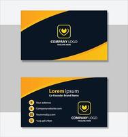 Elegant yellow and black business card template vector