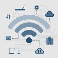 Wireless connection network technology, vector illustration