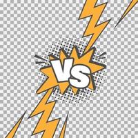 Versus VS letters fight background  in flat comics style design with halftone, vector illustration