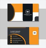 Elegant yellow and black business card template vector