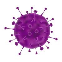 Realistic microscopic virus isolated on white background vector illustration