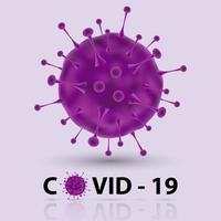 covid-19, virus corona, virus microscópico, ilustración vectorial vector