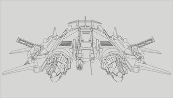 lineart from the spaceship vector