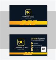 Yellow professional business card template vector