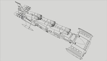 lineart de la nave espacial vector