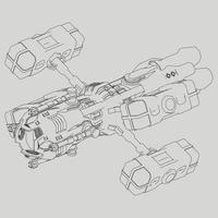 lineart de la nave espacial vector