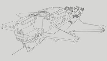 lineart de la nave espacial vector