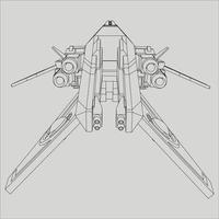 lineart de la nave espacial vector