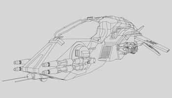 lineart de la nave espacial vector