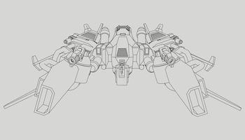 lineart from the spaceship vector