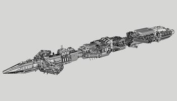 lineart de la nave espacial vector