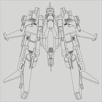 lineart de la nave espacial vector