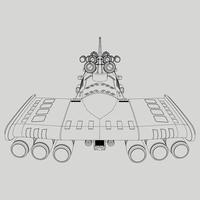 lineart de la nave espacial vector