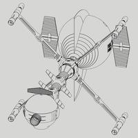 lineart de la nave espacial vector