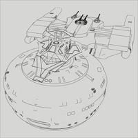 lineart from the spaceship vector