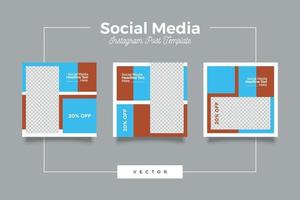 Modern template social media post banner bundle vector