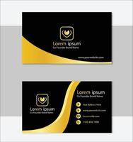 Elegant yellow and black business card template vector