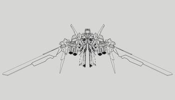 lineart from the spaceship vector